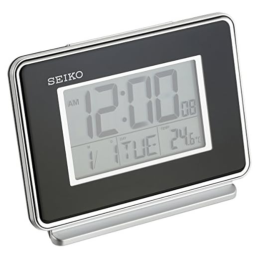 SEIKO Hudson Everything Bedroom Digital Alarm Clock, Black