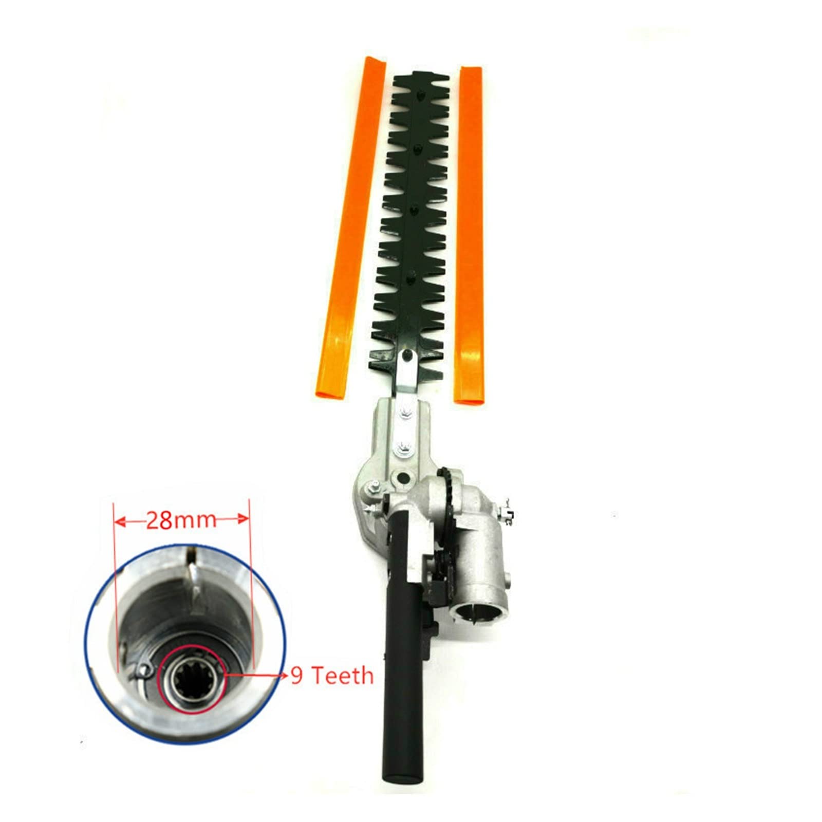 Głowica nożyc do żywopłotu 26mm/28mm 7/9 Spline 5.3mm kwadratowy wysoki biegun kosa do trawy kombajn kosiarka do narzędzi ogrodniczych części zamienne(28mm 9 Spline)