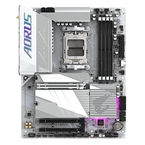GIGABYTE B650E AORUS ELITE X AX ICE Scheda madre - AMD Ryzen serie 9000, VRM a 12+2+2 fasi, fino a 8000 MHz DDR5 (OC), 1xPCIe 5.0 + 2xPCIe 4.0 M.2, LAN 2,5 GbE, WIFI 6E, USB 3.2 Gen 2 - Scheda madre - Immagine 1