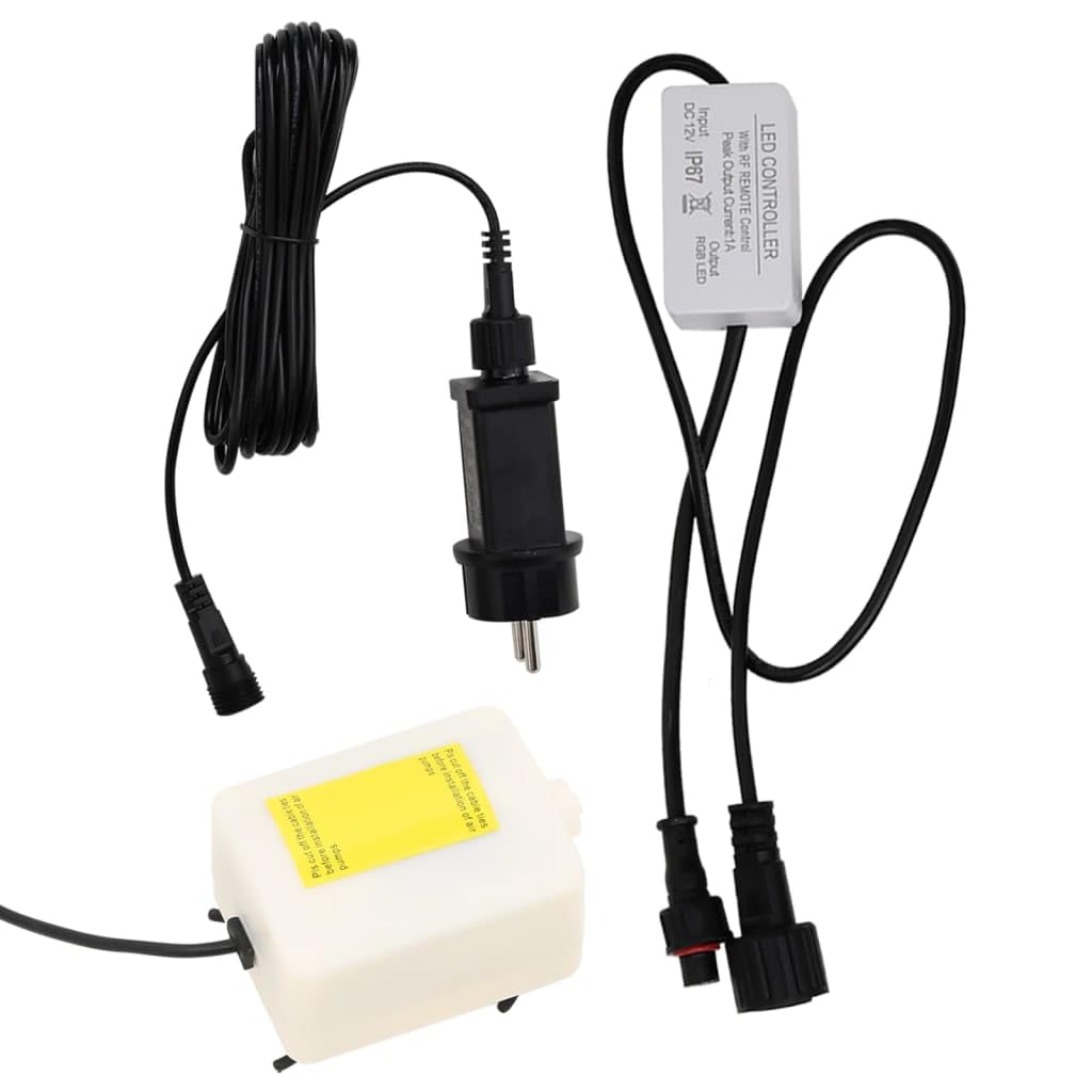 vidaXL Columna Burbujas Leds RGB Cascada Iluminación Fuente de Jardín Pared Luces Oficina Equipo Eléctrico Acero Inoxidable Acrílico