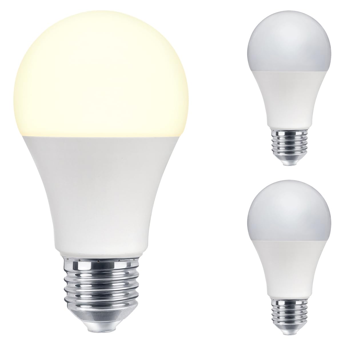 Long Life Lamp Company 10W LED E27 Light Bulb Edison Screw Warm White 3 Pack A60 White Globe