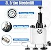 3L Manual Brake Bleeder Kit, One Person Brake Bleed Vacuum Pump with 1L Brake Fluid Bleed Bottle and 4 Master Cylinder Adapters, Suitable for Most Vehicles #1