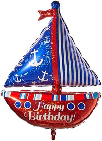 Betallic 35274P NAUTICAL BIRTHDAY SAILBOAT, 37", Multicolored