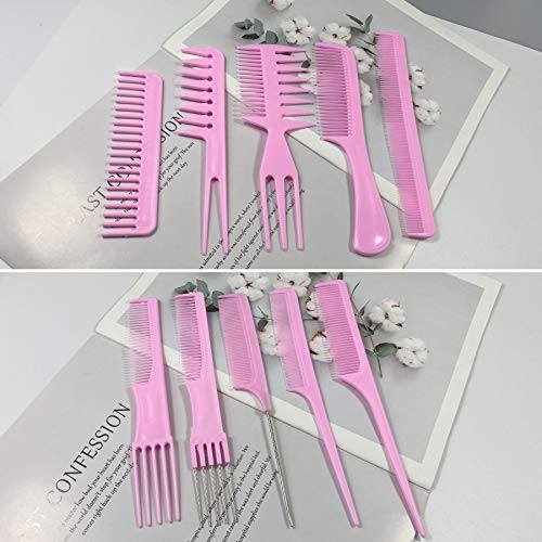Ronchall 10 Pcs Professional Styling Comb Set - Coarse And Fine Toothed Pick Combs For Hairstyling thumb #2