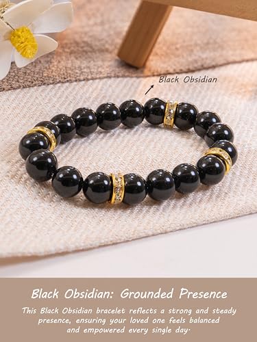 SENLLY Unique Gift Bracelet for Women, Crystal Beaded Stretch Jewelry - image 2