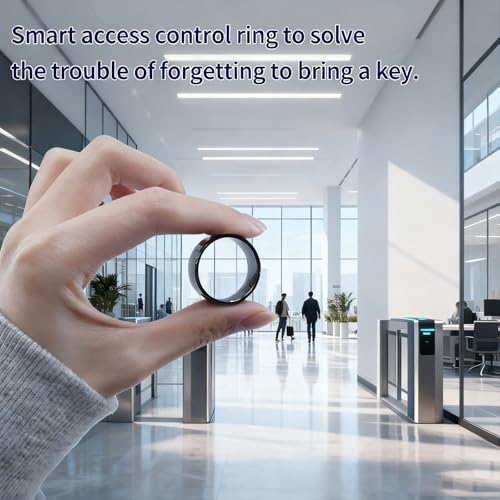 Image of RFID Rewritable Ring RFID Dual Frequency Ring Black US#7 | RFID Ring, 13.56MHz CUID&125KHz T5577 Access Key Cards in One Ring, Ceramic Smart Finger Ring Wear for Men or Women
