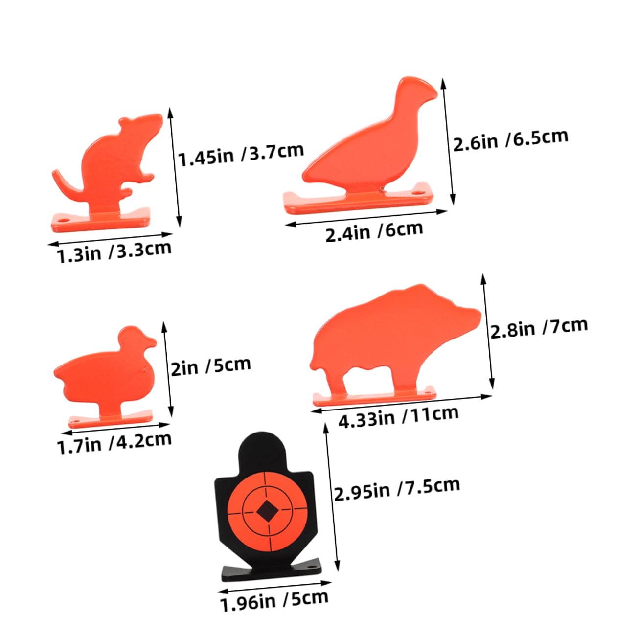 Balacoo Stainless Steel Shooting Targets 8pcs Metal Animal Targets for Range Easy Setup for Archery Practice