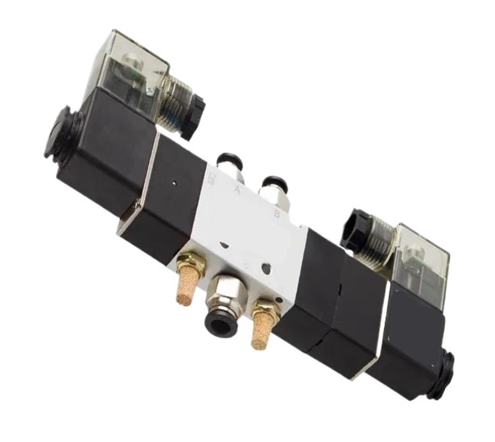4V230C-08 4V230E-08 4V230P-08 SOLENOID PNEUMAT 5-drożny 3 pozycje 1/4 "pneumatyczny zawór elektromagnetyczny 12 24V AC110V 220V zawór pneumatyczny (4V230P-08 DC12V, z dopasowaniami 8mm)