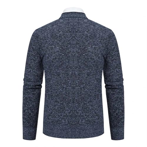 Men V Neck Knitted Cardigan Sweater Casual Fit Button Front Long Sleeve Knitwear Pullover3