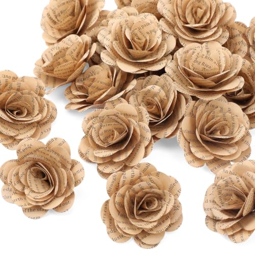 Vivasself 24 rose di carta fatte a mano, realizzate con pagine di libri inglesi, regali letterari per amanti dei libri, anniversari, compleanni, matrimoni e vari regali per feste