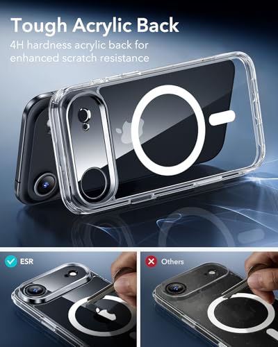 Image of ESR for iPhone Air Case, Camera Control Cover, Compatible with MagSafe, Shockproof Military-Grade Protection, Magnetic Phone Case for iPhone Air, Classic Hybrid Case, Clear