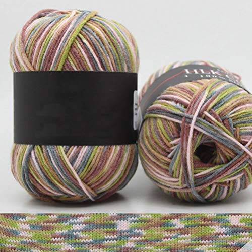 Healifty Multicolor Gradient Cotton Yarn Soft Knitting Wool 5 Rolls For Crochet Knitting #TOP3