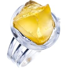 StarGems Natural Citrine Handmade 925 Sterling Silver Ring Ra000
