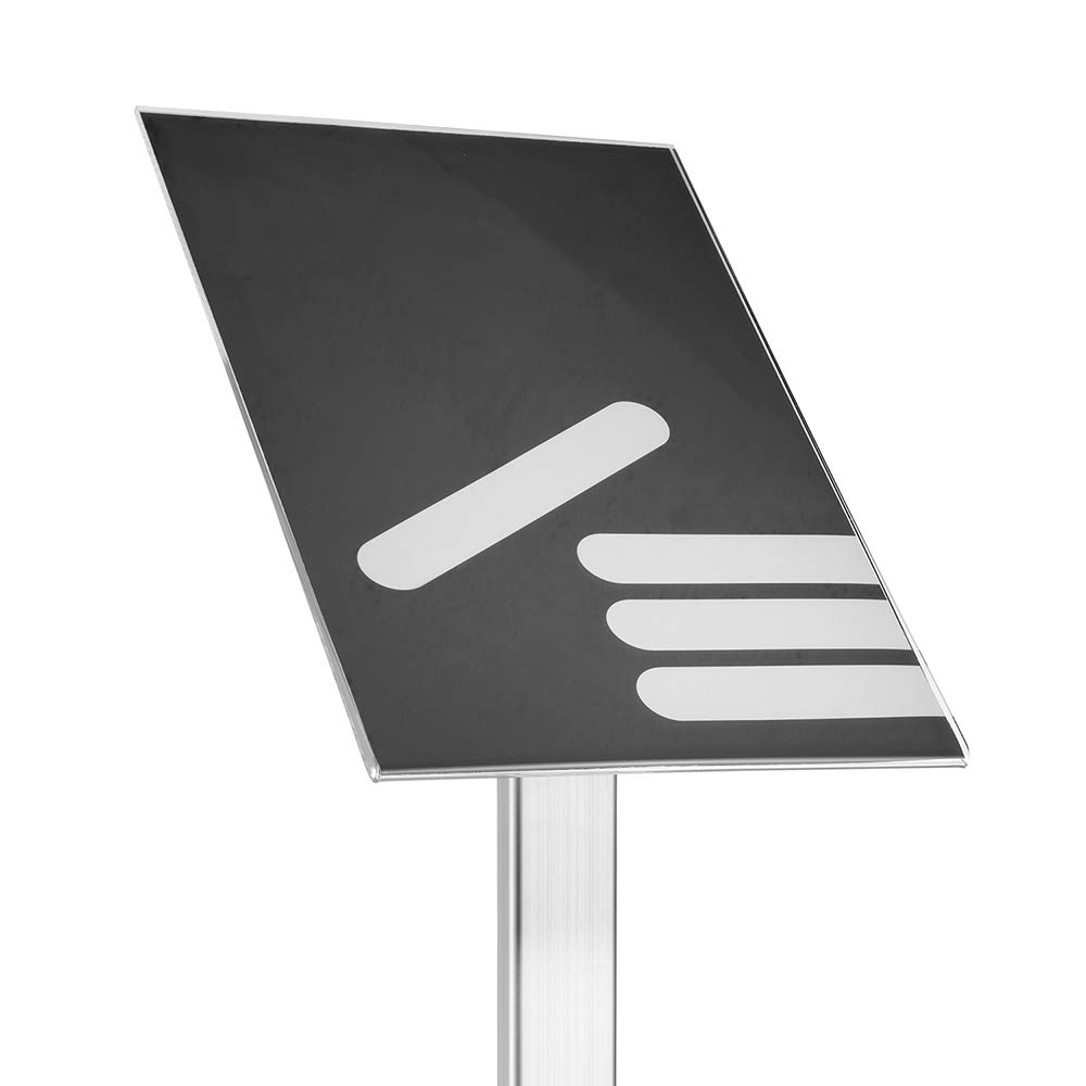 DIN A4 Boden- Infoständer im Hochformat/Bodendisplay/infoschildhalter | ZEIGIS, Leichter Aufbau, leichter Blattwechsel, Sicherer Stand, freistehend, Diskretionsständer, Infodisplay