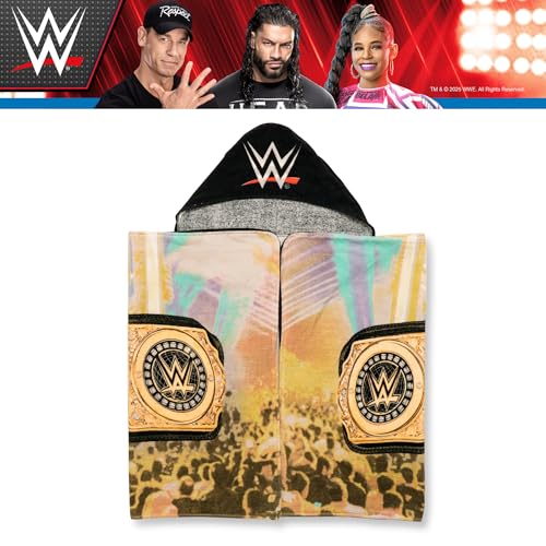 Image of WWE Wrestling Kids Super Soft Bath /Pool /Beach Soft Cotton Terry Hooded Towel Wrap, 24 in x 50 in, (100% Officially Licensed Product) By Franco
