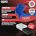 OPRO Sports Mouth Guard Silver Level – Moldable, Multi-Layer Protection for Boxing, Hockey, Rugby, MMA, Jiu Jitsu, UFC & Football – Includes Mouth Guard Case (Adult, Black/Red)