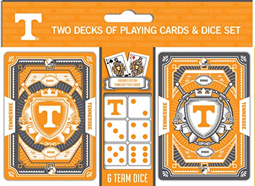 Image of Masterpieces Game Day - NCAA Tennessee Volunteers 2-Pack Playing Cards & Dice Pack - Officially Licensed Set for Adults and Family