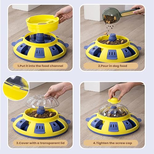 Distributeur de collations pour chiots et chats - Mangeoire lente réglable