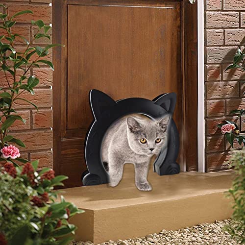猫用ペットドア | フラップなしの 2 ウェイ キャット ドア,