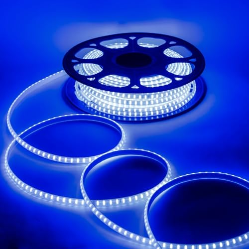 Image of Lexton 20 Meter Blue LED Rope Light with 2400 LEDs, Plug-in Decorative Waterproof & Flexible Strip, Energy Efficient Lighting for Home,Garden, Outdoor, Christmas & Party Decor (Pack of 1)