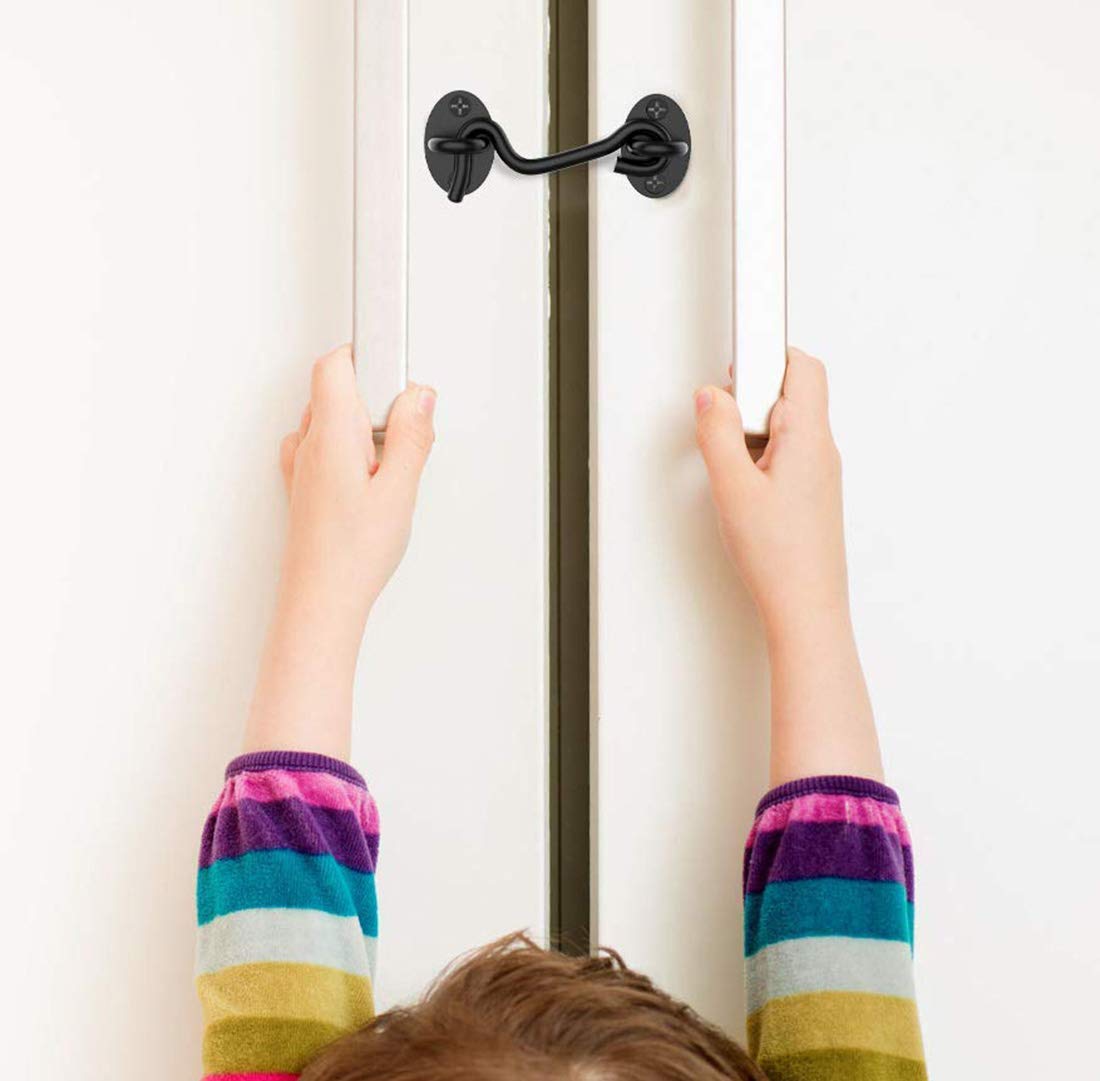 2 Ganci Cabina Per Finestre E Porte - Con Viti, Nero, Per Interni Ed Esterni - Foto 6