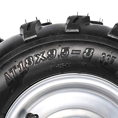 2Pcs 19x7-8 Front and 2Pcs 18X9.5-8 Rear Tubeless Wheel Tire With Rim for ATV Go Kart Quad Bike 4 Wheelers