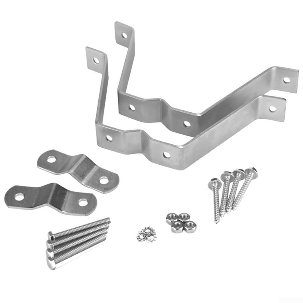 Outdoor TV Mount Bracket, Wall-Mounted Telescopic Clamp for Poles, Flag Masts & Supports – Galvanized Iron, 4" Depth, Compatible with 1.5" OD Rods