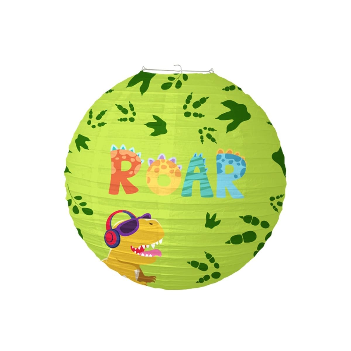 Cartoon Dinosaur Round Paper Lantern Jungle Party Happy Birthday Party Festival Hanging Lanterns(F)