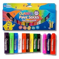 Little Brian Paint Sticks Classic Colours – Mess-Free Painting Toy for Kids, 12 Pack