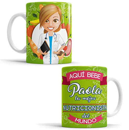 Taza Aquí Bebe la Mejor Nutricionista del Mundo - Taza aqui Bebe una Super Nutricionista - Taza Regalo Original para Nutricionista - Taza de cerámica de 350 ML