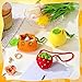 Hillban 3 Pcs Small Crochet Drawstring Bags Stocking Stuffers Cute Handmade Crochet Fruit Purse Tangerine Coin Purse Pouch Lemon Strawberry Mini Handwoven Storage Bag for Earbuds Women Gift