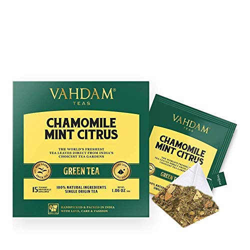 Vahdam, 30-Day Fitness Pack (90 Tea Bags) I Chamomile Mint, Himalayan Green Tea & Turmeric Spiced I Powerful Antioxidants, 100% Natural Ingredients I Natural Detox & Immunity Builder I Workout Drink I #TOP5