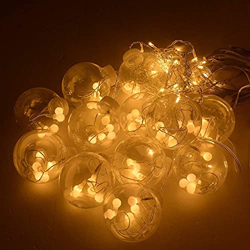 Image of Plastic 12 Ball 138 Led 8.2 Feet Wish Ball Curtains String Lights Window Curtain Lights Sourced for Indoor Outdoor Decoration in Birthday (3 Meter, Warm White) (String Light)