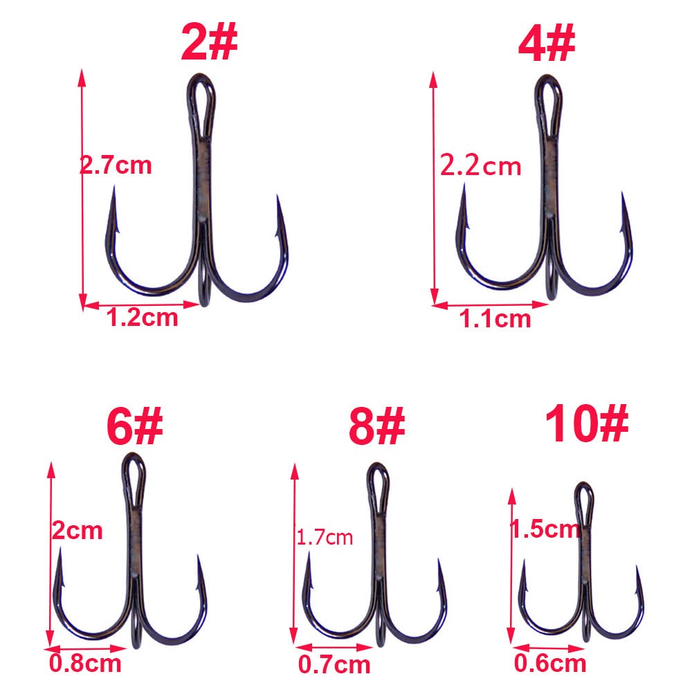Hameçon d'ancrage Super Tranchant, Triple hameçon for la pêche en mer, 500 pièces DShanLa