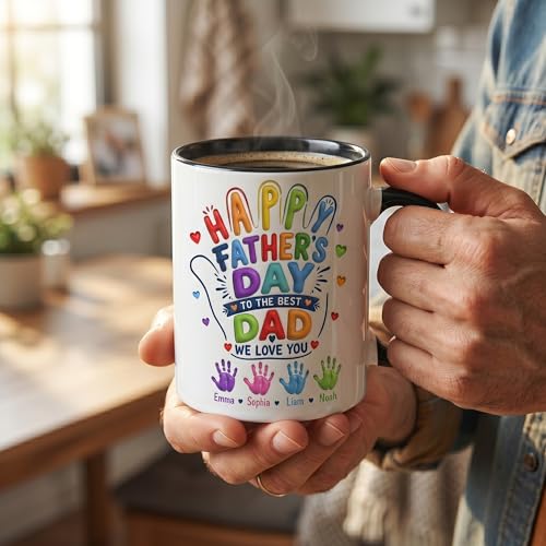 Taza Personalizada para Papá con Nombres de Hijos miniatura 2