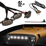 PVOTAWP Lights 3PCS Front Grille Lights Compatible with 2004-2019 for-d F150 2013-2018 Ram 1500 Style Aftermarket Grille, LED Amber Marker Light with Harness and Fuse(White)