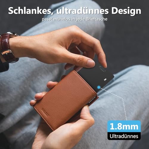 Geldbörsen-Tracker-Karte für Android, Wiederaufladbarer Geldbörsenfinder, Kompatibel mit Google Mein Gerät Finden APP (Nur Android), Bluetooth Tracking Card für Schlüssel, Gepäck, Koffer & Taschen