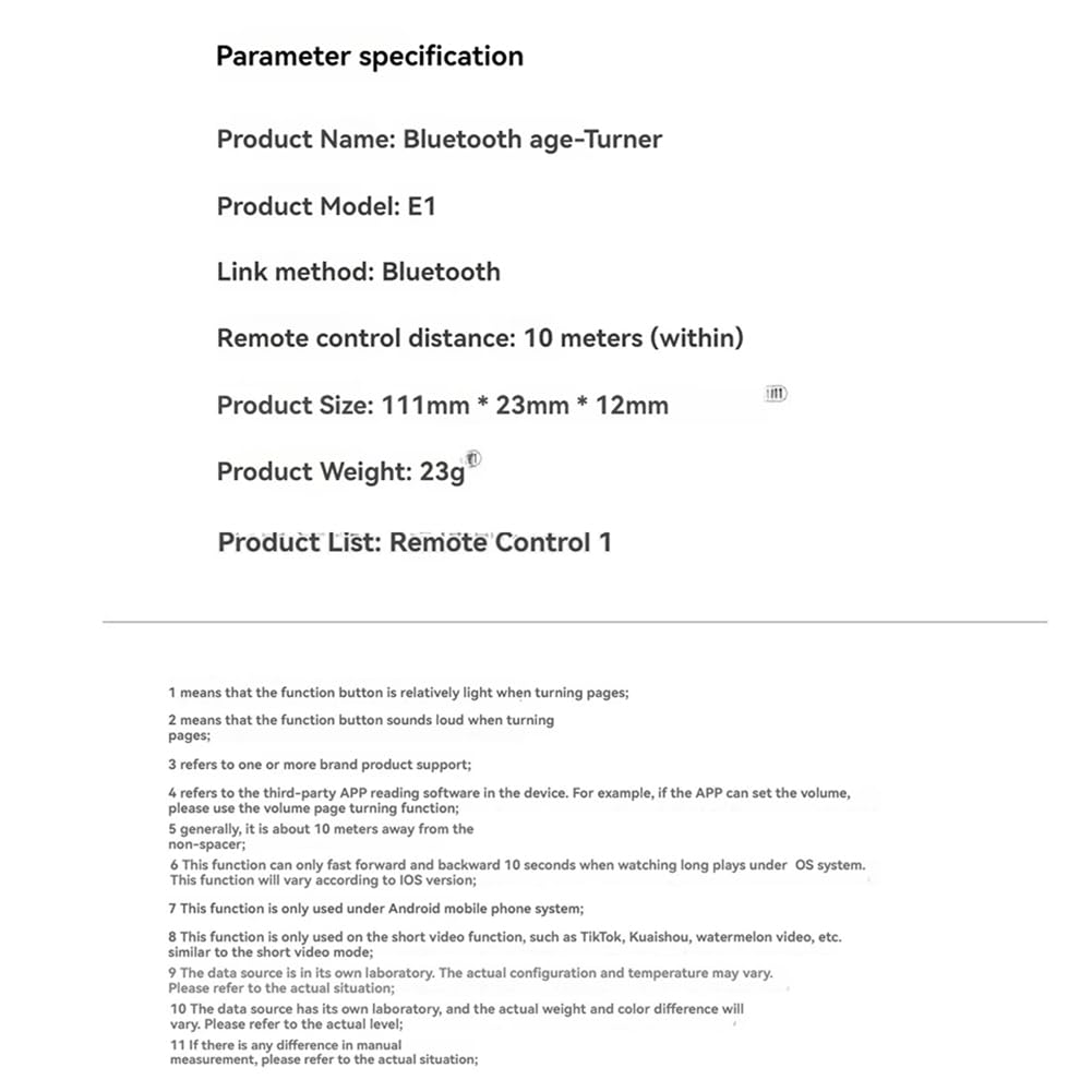 BT Page Turner per Lettore di Ebook Smartphone Bluetooth per Scorrere Video per Android/iOS Lazy Artifact