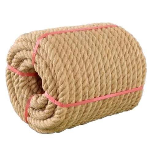 Cuerda De Cáñamo,Cuerda De Yute Gruesa Natural,Cuerda De Cáñamo De Cuerda De Yute 24 Mm X 10 M Cuerda De Sisal Y Cordel De Yute Grueso for Rascar Postes Cuerda De Tira y Afloja Cuerda De Equipaje (Tam