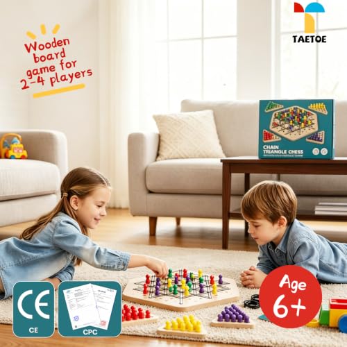 Juego de Mesa Triángulo Cadena de Madera Educativo miniatura 6