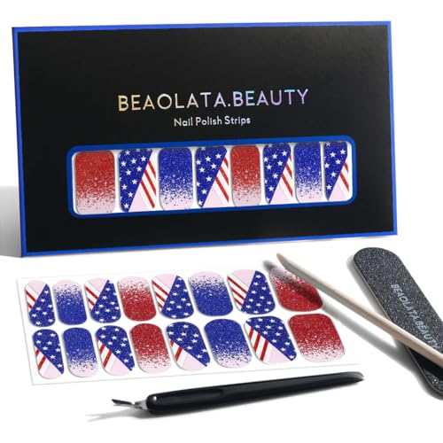 Beaolata Nail Polish Strips, 32PCS Salon Quality Wraps, Long Lasting