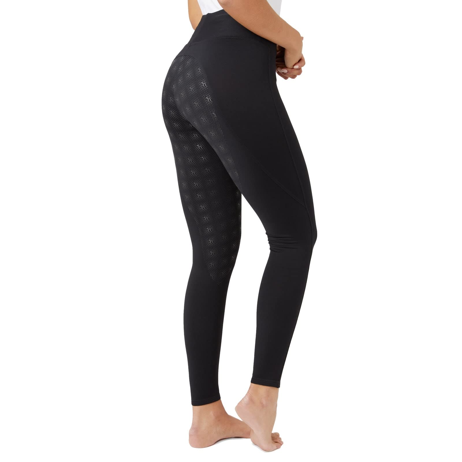 HORZE Damen Reitleggings Juliet, Reithose Damen mit Silikonvollbesatz, Schwarz, 44