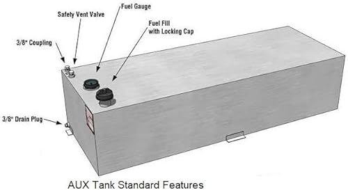 Miniatura 3 de RDS Manufacturing, tanque auxiliar de combustible, 45 galones, Modelo # 70387