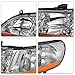 SOCKIR Headlight Assembly Pair Compatible with 1998-2002 Honda Accord Halogen Headlamp Replacement Driver and Passenger Side (Chrome Housing with Amber Reflector)