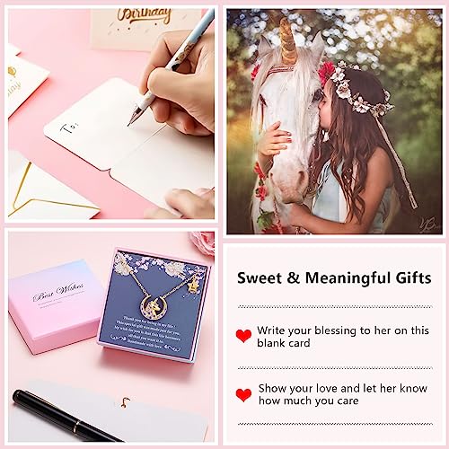 XINIYUGGR Unicorns Gifts for Girls Kids, 16K Gold/White Gold Plated Colorful Moon Stars Pendant Unicorn Necklace for Girls Jewelry Initial Necklace Birthday Christmas Gifts3