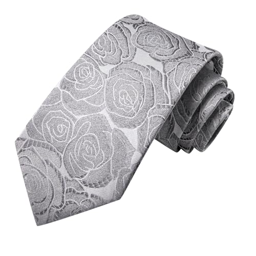 Image of Dubulle Silk Ties Set for Men Formal Paisley Striped Necktie Pocket Square Cufflinks 3PCS Sets Wedding Business Party