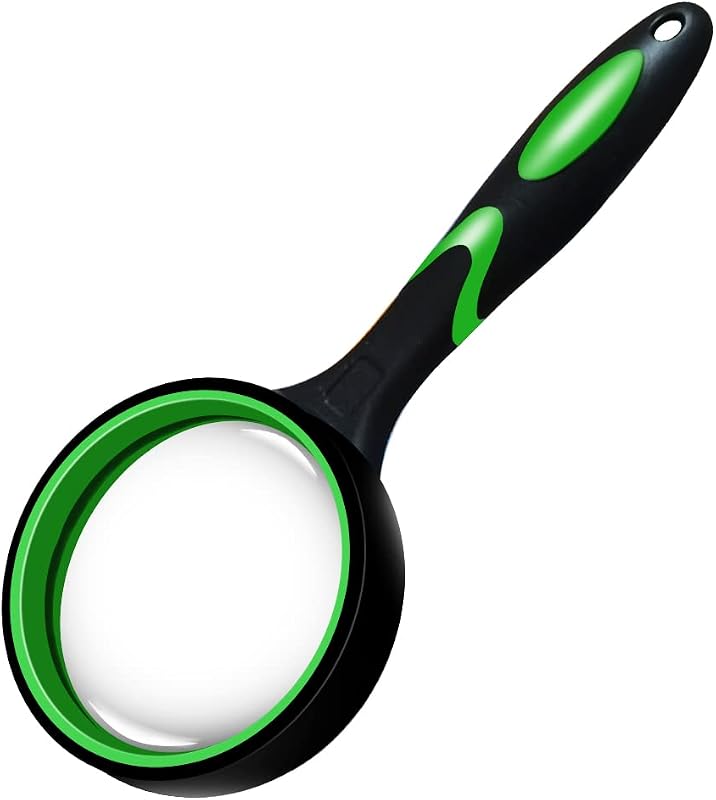 Magnifying Glass, 10X Handheld Reading Magnifier, Non-Scratch Quality Glass Lens for Book Newspaper Reading