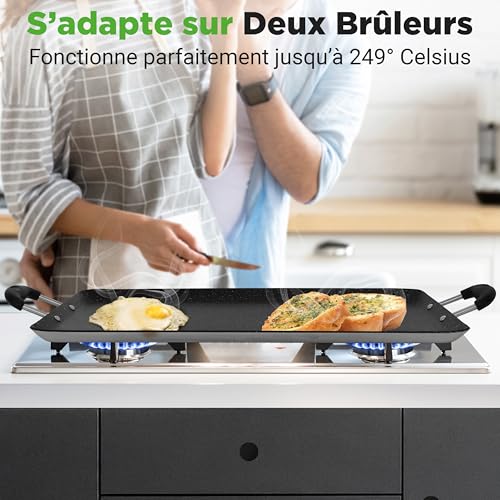 Plaque de cuisson double brûleur à répartition de chaleur uniforme