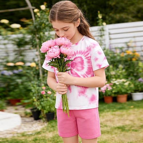 Image of Axumity Kid Toddler Girl Clothes Summer Ruffle Sleeve Figure Graphic Shirt + Shorts Summer Outfits Set