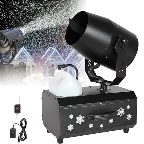 Máquina generadora de nieve profesional de 2000 W, con efecto de copos de nieve y giro de 180°, área de cobertura de 6-8 m, tanque de 5 L, control remoto inalámbrico, ideal para Navidad y bodas miniatura 1